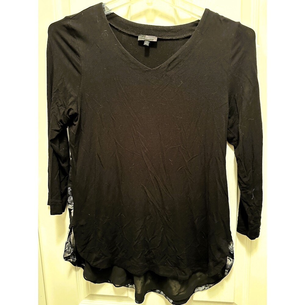The Limited Tall ST Small Top. Unique S blouse, floral accent in back Shirt